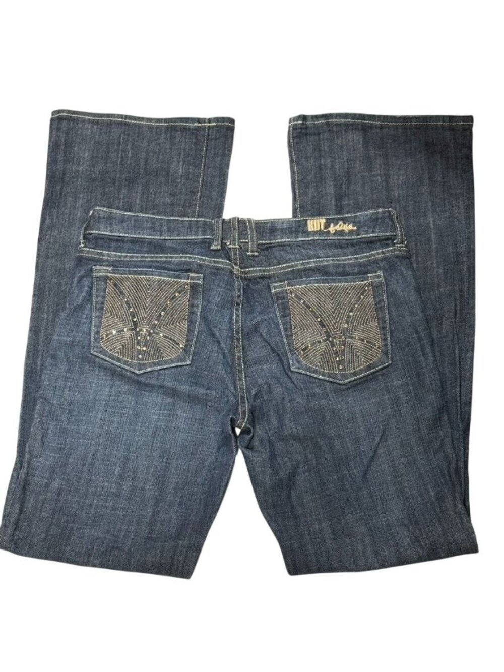 Kut From The Kloth Embellished Pocket Womens Jeans Size 6 Dark Wash